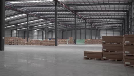 empty warehouse in asia. storage space and godown for storing industrial products for dispatch or manufacturing