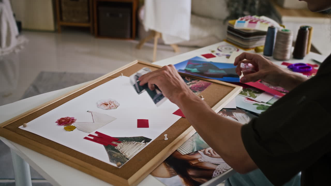 Creator Making Fashion Collage at Atelier