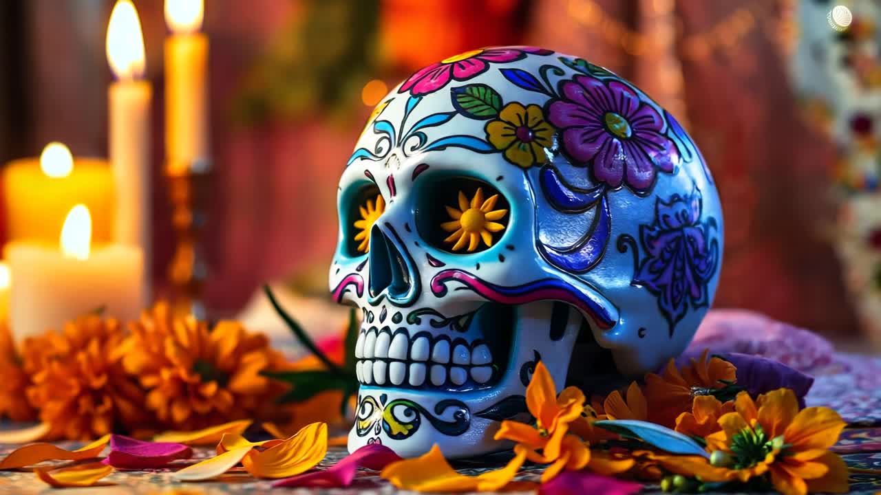 decoración del día de la calavera de azúcar muerta