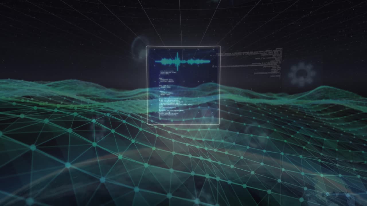 Animation of data processing over shapes