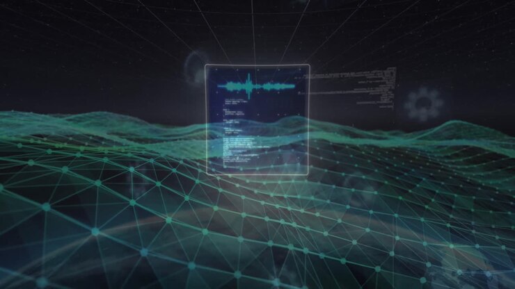Animation of data processing over shapes