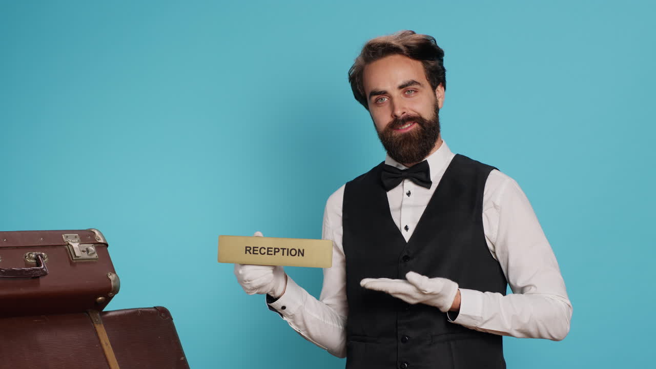 Hotel staff uses reception indicator