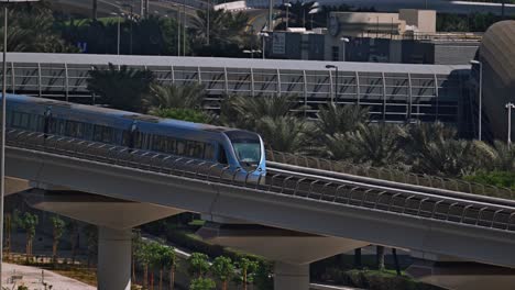 dubai metro train on elevated track