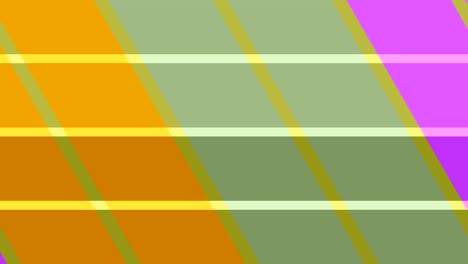 dos barras de color 2d que giran y se mueven, punto de anclaje de izquierda a derecha en un fondo, compuesto de tiras de diferentes colores.