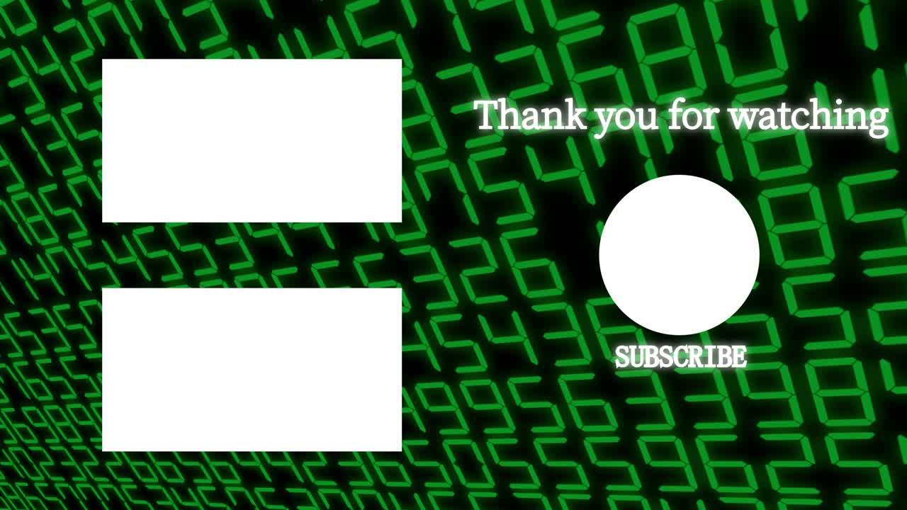 Random number end card ending screen motion graphics