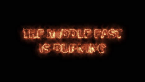the middle east is burning text animation fire effect on black background - the global jihad expanding in the world