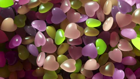 dulces en forma de corazón que caen