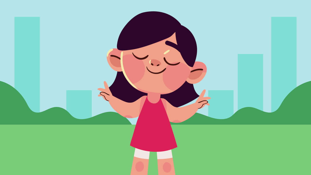 animación de personajes de niñas y niños