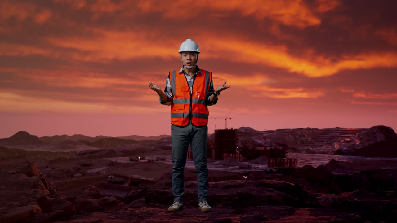 Construction worker at a mining site