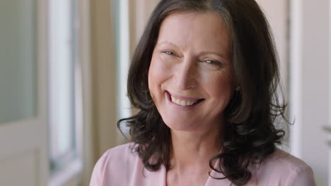 portrait happy old woman laughing enjoying retirement lifestyle relaxing at home