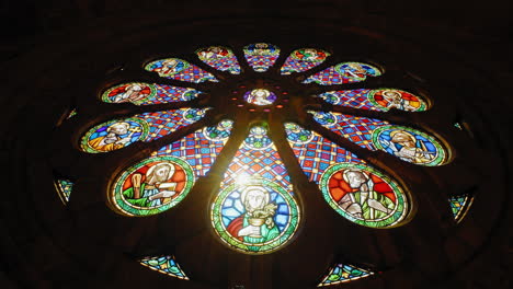 stained glass window tilt in cathedral