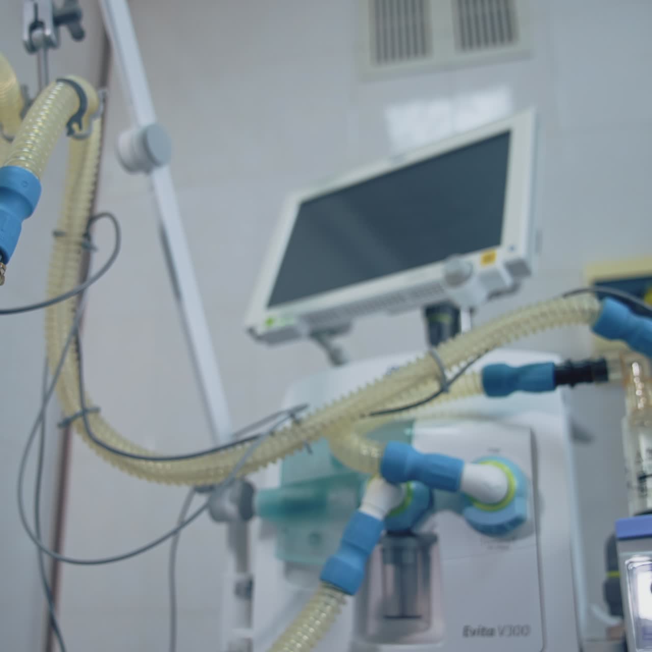 Intensive care equipment. Modern medical interior in new hospital