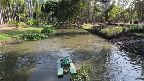 autonomous robot traverses a small river