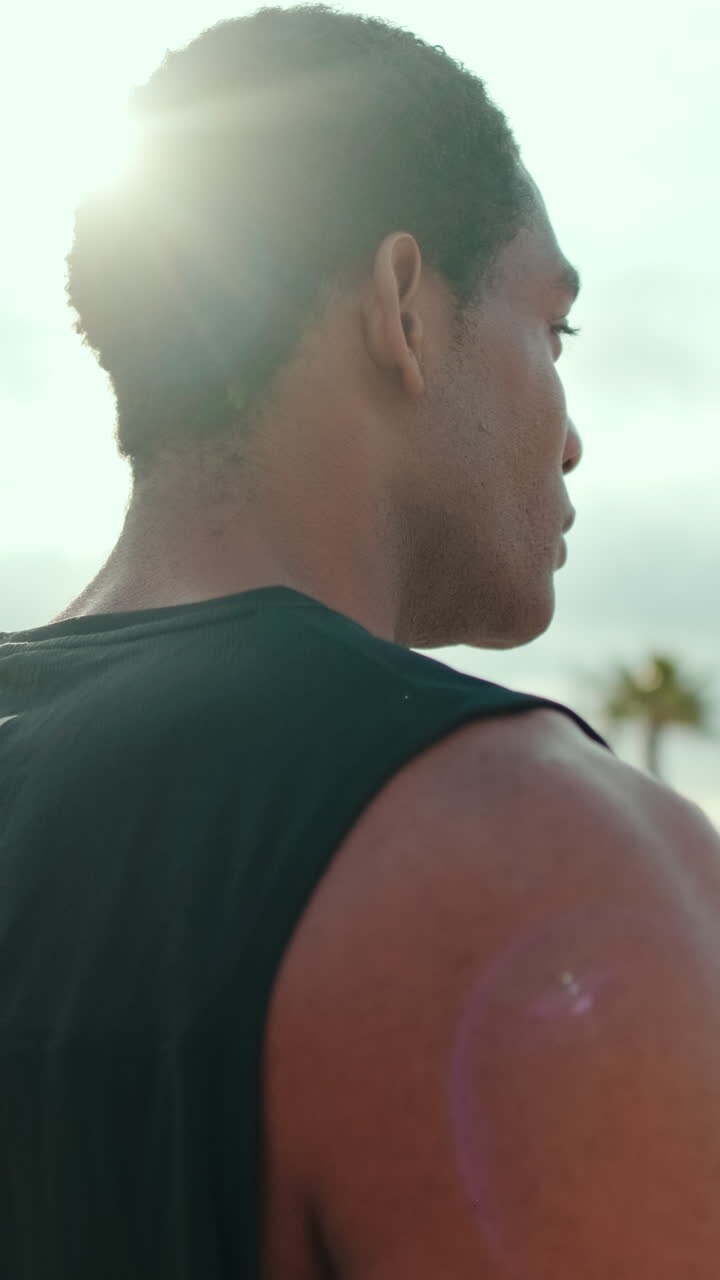 Young Athlete Enjoys View After Workout