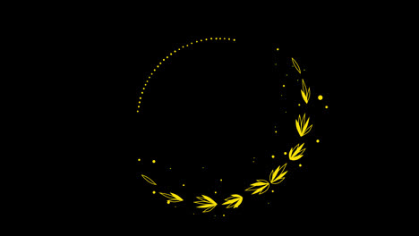 Hochzeitstitel-Kopieren-Platz-Für-Text,-Animierte-Blume,-Blattkranz,-Blumendekoration,-Textrahmen-Mit-Alphakanal.