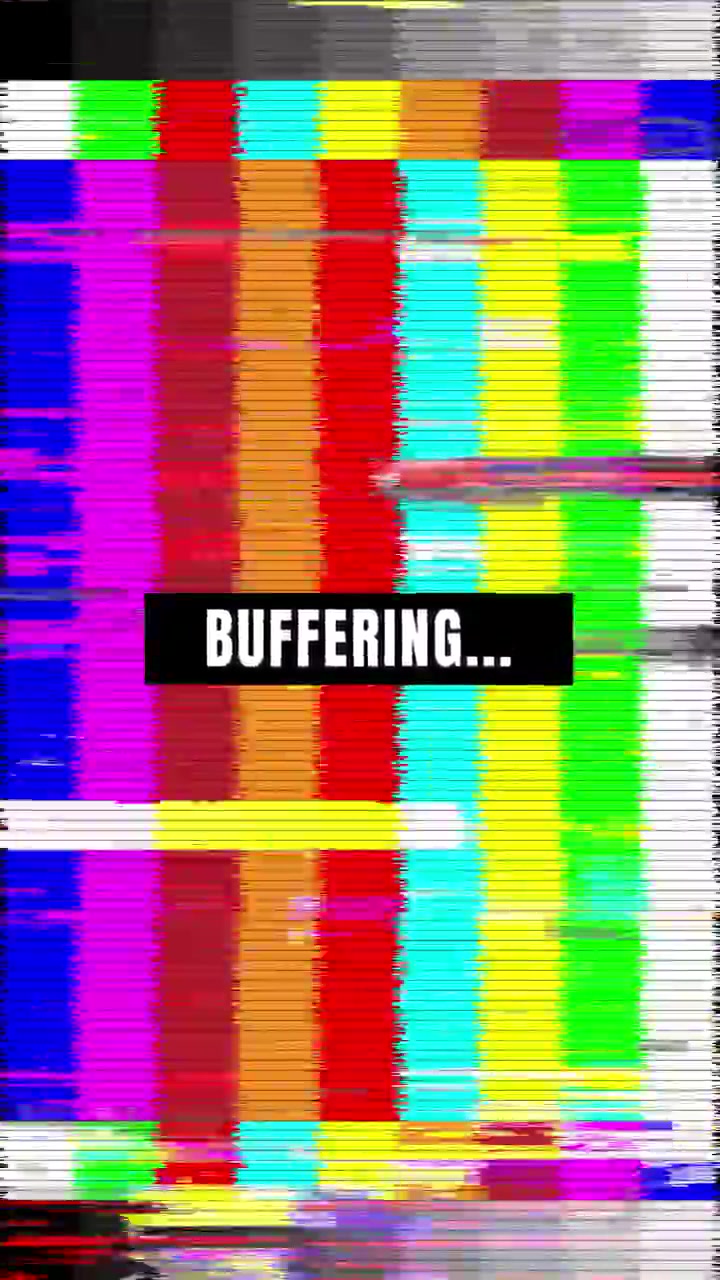 Digital Glitch Effect with Buffering Text Overlay