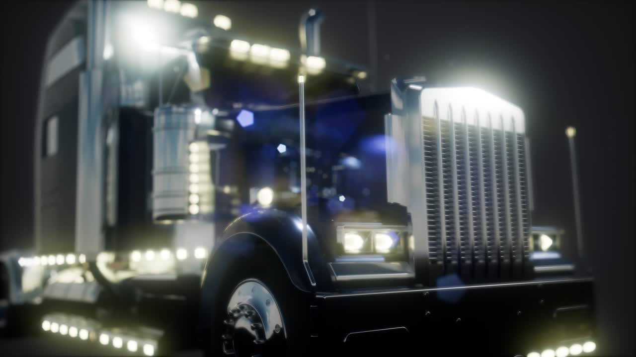 스튜디오에서 밝은 미국 트럭 트랙