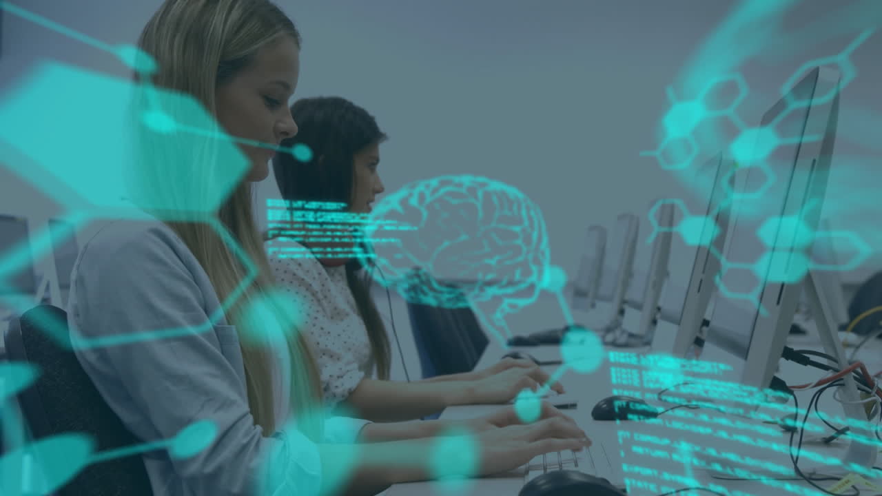 animación de fórmulas químicas y procesamiento de datos en diversas estudiantes femeninas utilizando computadoras