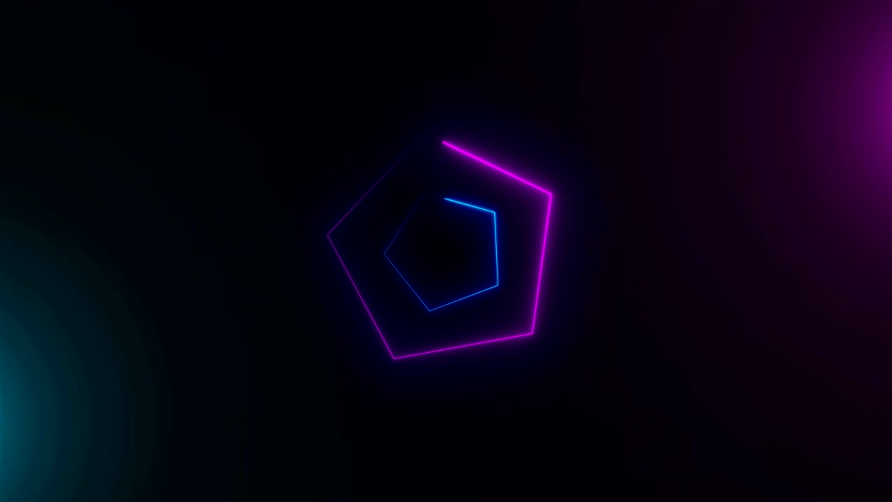 muchos triángulos de neón en el espacio, telón de fondo generado por computadora abstracta, renderizado en 3d