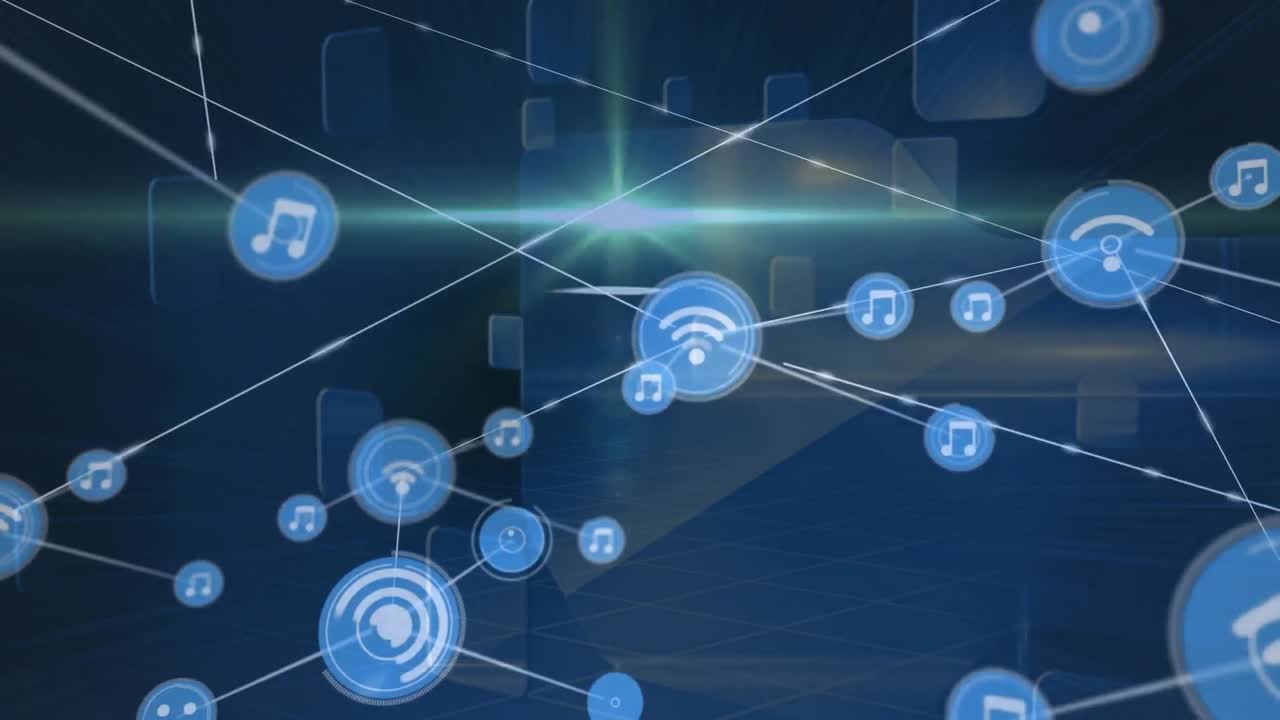 animacja sieci połączeń w przestrzeni cyfrowej marynarki wojennej