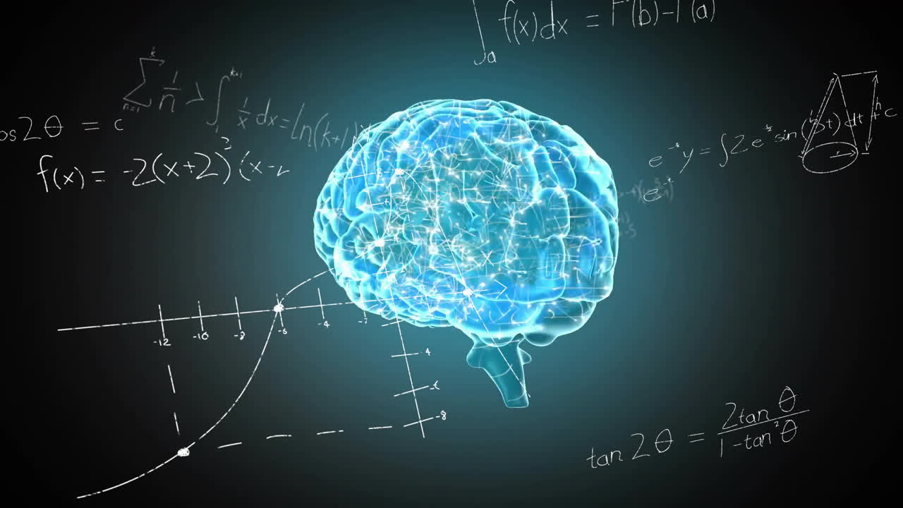 Animation of human brain and mathematical data processing