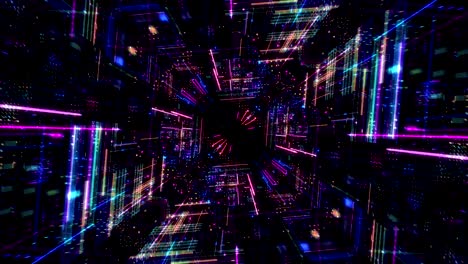 ciudad virtual digital abstracta. escaneo de la ciudad para el concepto de ataque de hackers. render 3d 4k bucle