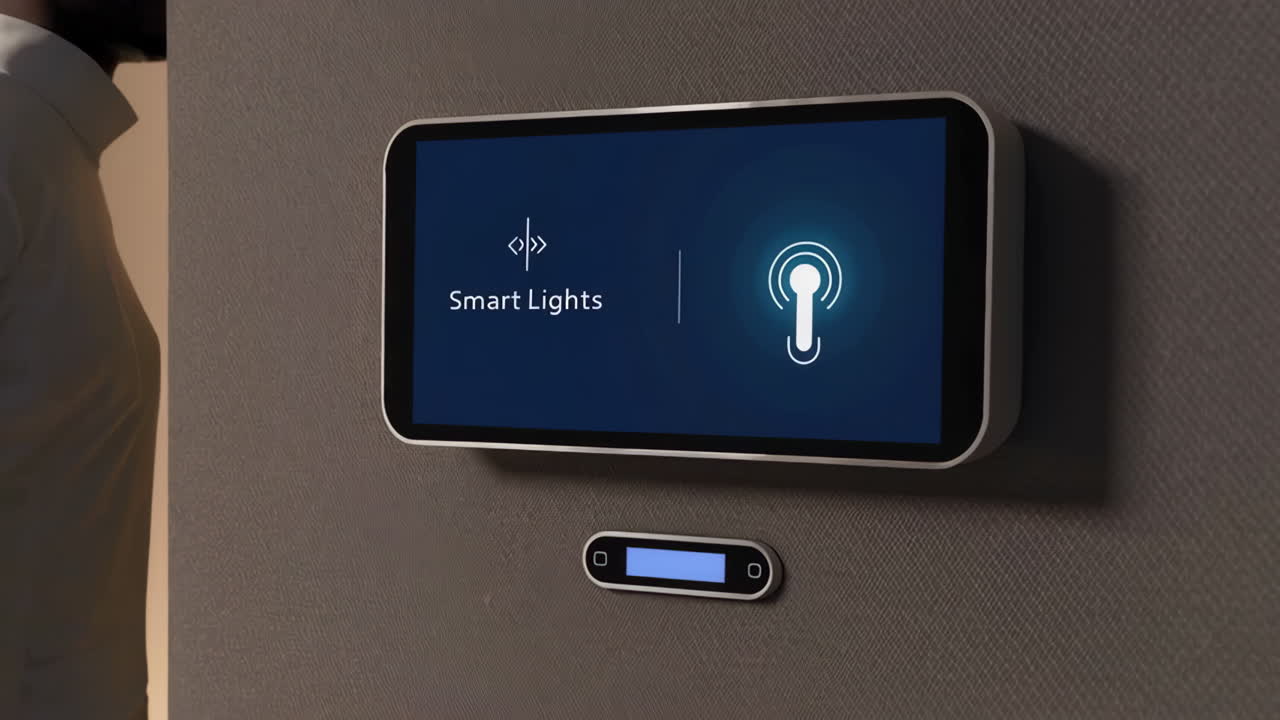 Smart Home Living Room with Integrated Lighting Controls