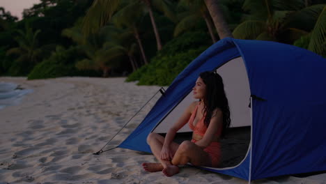 sunset beach camping