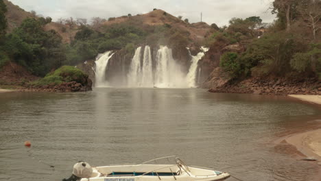 flying over a waterfall in kwanza sul, binga, angola on the african continent 8