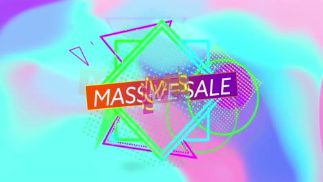 Animation-of-massive-sale-text-over-shapes