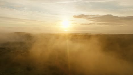 atmosphere and mist at sunset