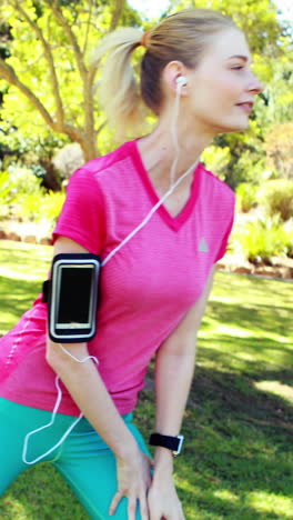 mujer haciendo ejercicio en el parque