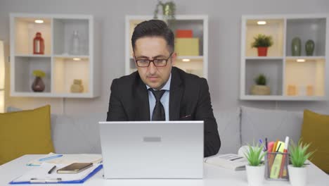 home office worker man focused on thinking.