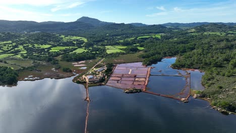 Flying-Over-Salinas-Of-La-Concepcion-In-Hornells,-Spain