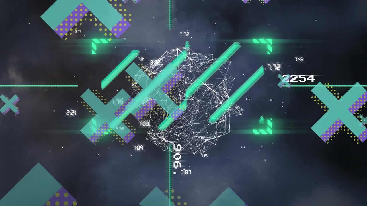 Animation of data processing over shapes