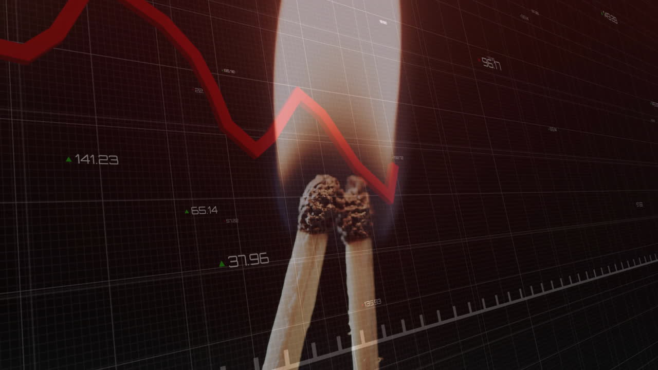animación del procesamiento de datos financieros a través de coincidencias encendidas