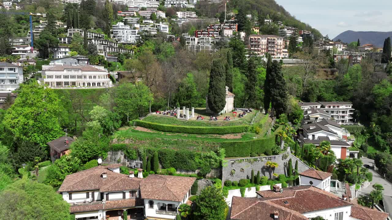 스위스 루가노의 드론 영상