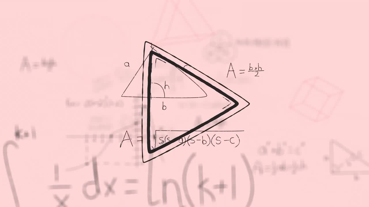 animación del icono de juego sobre ecuaciones matemáticas en fondo rosa