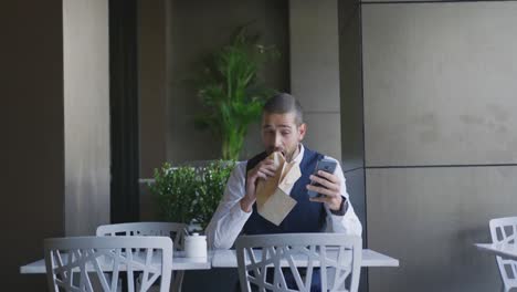 young professional man in a cafe