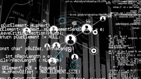 animazione dell'elaborazione dei dati su icone