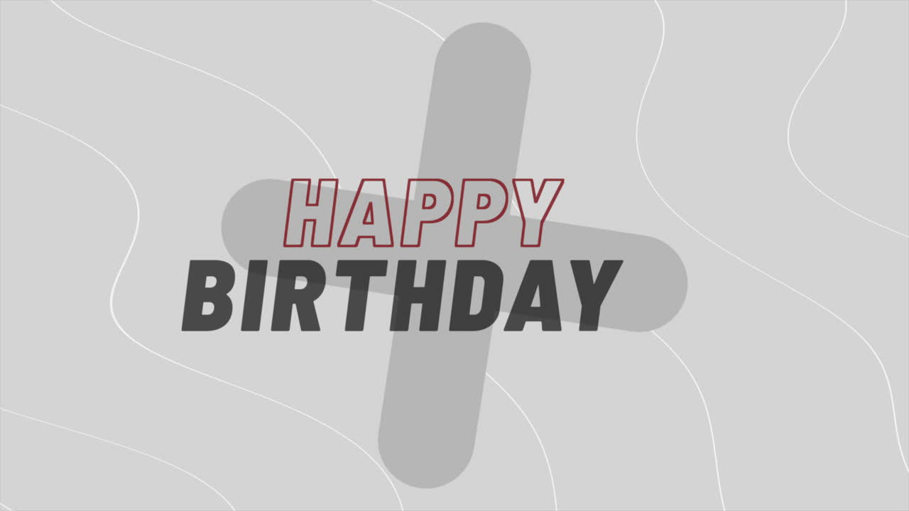 feliz cumpleaños con cruz en el patrón de las olas