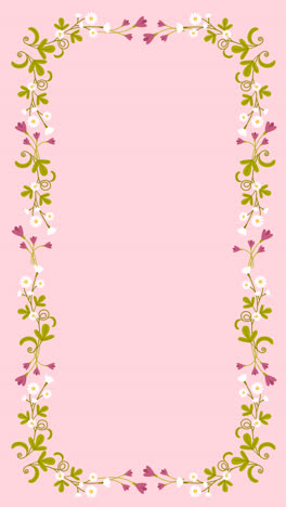 an animation of flat design spring floral victorian frame