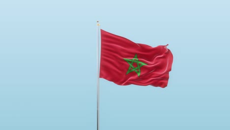 morocco flag with alpha and background with different angle of movement