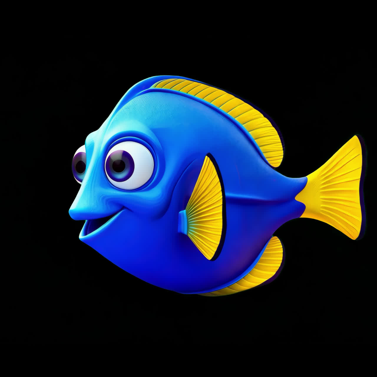 Personaggio di cartoni animati di un pesce chirurgo blu