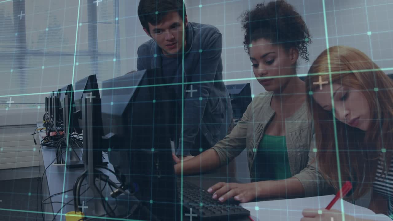 Animation of data processing over diverse students using computer