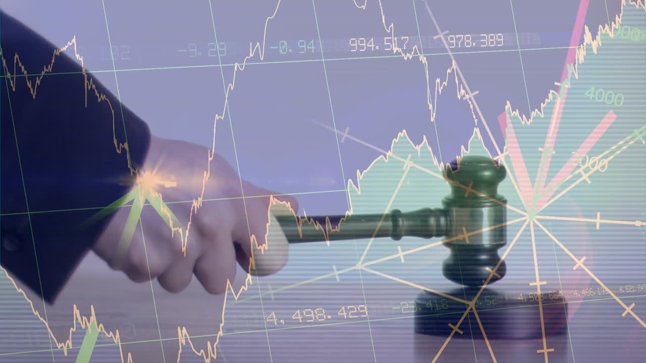 경매관의 망치에 대한 통계 및 금융 데이터 처리의 애니메이션