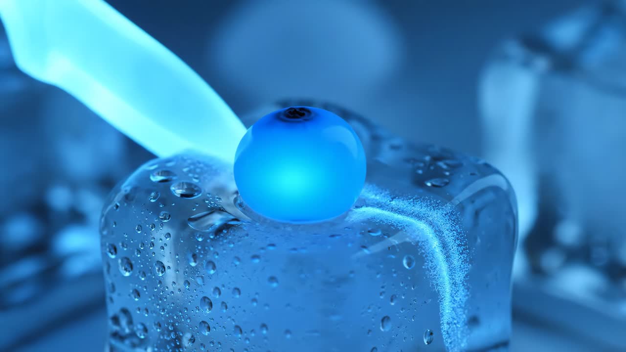 Blueberry on Ice Cube