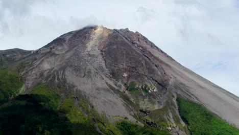 scenic view of summit of active stratovolcano mount merapi on java, indonesia