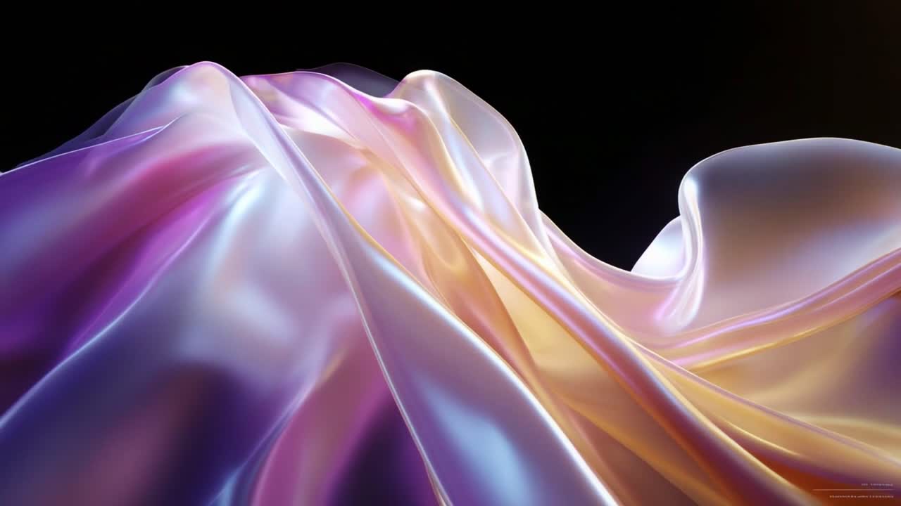 A Stunning Visual Experience of Elegant Fabric Waves Capturing the Play of Light and Color in an Ethereal Aesthetic, Perfect for Artistic Designs or Abstract Backgrounds