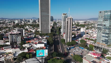 aerial view of the lopez mateos avenue, southwest to northeast direction in guadalajara, jalisco, mexico